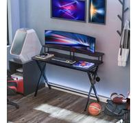 Homcom Gaming Computer Desk Writing Table W/ Headphone Hook Curved Front