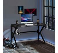 HOMCOM Gaming Desk Home Racing with Steel Frame Cup Headphone Holder Hook in Black HOMCOM Black