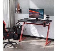 HOMCOM Gaming Desk with Gamepad Holder Cup Holder Headphone Hook 122cm
