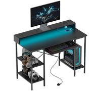 Homcom Gaming Desk With Monitor Stand And Sliding Keyboard Tray Black Black One Size