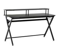 Homcom Gaming Desk Writing Racing Computer Table Workstation With Headphone Hook Curved Front Adjustable Feet For Home Office Use