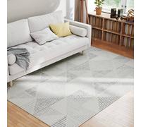 Homcom Geometric Pattern Area Rug, Non-Slip Washable Rug In Grey Grey 160cm x 230cm