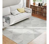 HOMCOM Geometric Pattern Area Rug, Non-Slip Washable Rug in Grey | Size: 200 cm x 290 cm HOMCOM Grey 200 cm x 290 cm