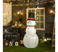 HOMCOM Giant Inflatable Snowman Christmas Decoration with LED Lights HOMCOM Multicolor