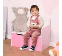 HOMCOM Girl's 58x28cm Kids Storage Chest Box Bench w/ Safety Hinge Bedroom Furniture in Pink | Size: 58x28 cm HOMCOM Pink 58x28 cm