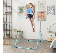 HOMCOM Kids Gymnastic Bar w/ Adjustable Height, Foldable Training Bar - Blue