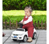 HOMCOM Girl's Ride on Sliding Car Baby Toddler Horn Music Working Lights Storage No Power in White HOMCOM White