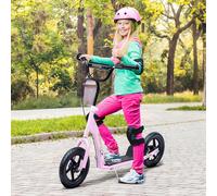 HOMCOM Girl's Teen Push Scooter Kids Stunt Scooter Children Bike Ride On w/ 12" Tyres in Pink HOMCOM Pink