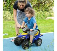 HOMCOM Baby Quad Bike Kids Ride On Car Goodyear Licensed Walker Foot To Floor Slider NO POWER w/Lights Horn Storage Blue for 18-36 Months