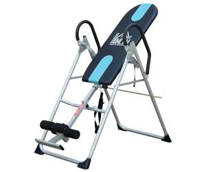 HOMCOM Gravity Inversion Table Foldable Therapy Bench Home Fitness Black | Upside Down Stretching, Home Gym, Fitness Training Machine