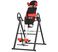 HOMCOM Gravity Inversion Table w/ Safety Belt Adjustable Hand Stand Home Back Stretcher Machine For Muscle Pain Relief, Red Red