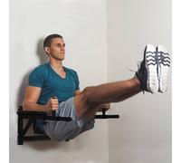 HOMCOM Gym Rack Dip Station Wall Mounted AB Knee Leg Raise Pull Up Fitness Chin in Black HOMCOM Black