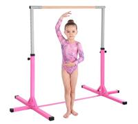 HOMCOM Gymnastics Bar 92-150 cm Height Adjustable for Kids | Gymnastics Horizontal Bar, Home Gym Training, Children Junior Kip High Bar Fitness