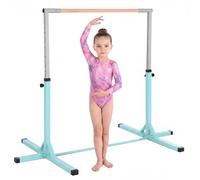 HOMCOM Gymnastics Bar 92-150 cm Height Adjustable for Kids Light Blue