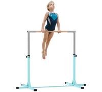HOMCOM Adjustable Kids Gymnastics Bar Horizontal Training Steel, Light Blue