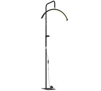 HOMCOM Half Moon Lash Light, Beauty Floor Lamp with 350° Rotatable Head, 7 Colour Temperature and Phone Holder, Dimmable Standing Lamp for Eyelash Extension, Tattoo, Nails, Skincare, Black