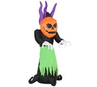HOMCOM Halloween Pumpkin Ghost Inflatable LED Lights Accessories Scary Ghoul Outdoor Kids Party Theme Display Aosom UK
