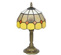 HOMCOM Handmade Art Deco Glass Table Lamp - White/Orange