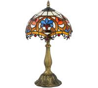 Portland Sunflower Antique Table Lamp - Size: 48 x 31 x 31cm - Blue - Wilko