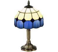 HOMCOM Antique Table Lamp - For Bedroom Bedside - Bulb Not Included - Blue | TJ Hughes