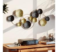 Homcom Hanging Wall Sculpture With Modern Lotus-Leaf Design, Metal Wall Art