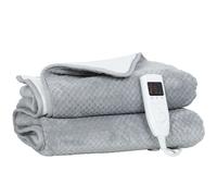 HOMCOM Heated Electric Blanket, Warm Throw Blanket with 5 Heating Levels, 10 Hour Auto-Off Timer, Grey