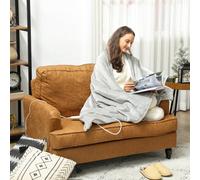 Homcom Heated Throw Blanket With 10 Heat Levels And 10H Timer, Grey