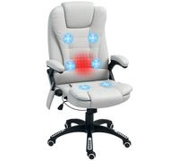 HOMCOM Heated Vibrating Massage Chair with Reclining Function - Light Grey | TJ Hughes