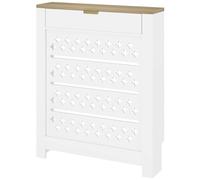 Homcom Heater Cover With Flip Drawer And Top Shelf White White