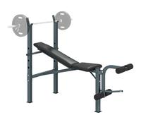 HOMCOM Heavy Duty Weights Bench With Barbell Rack Adjustable Black/Silver