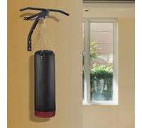 HOMCOM Heavy Punch Bag Hanger Wall Mount Chain Swivel Bracket Bar Steel, Black