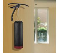 HOMCOM Heavy Punch Bag Hanger Wall Mount Chain Swivel Bracket Bar Steel, Black - Black - 93L x 47D x 51H cm