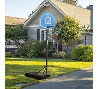 Homcom Height Adjustable Basketball Hoop And Stand W/ Wheels And Weight Base 1.6-2.1M, Blue Blue