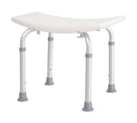 HOMCOM Height Adjustable Shower Stool Aluminium Non-Slip for Elderly White