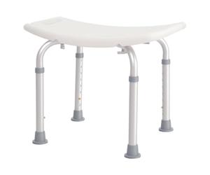 HOMCOM Height Adjustable Shower Stool Aluminium Non-Slip for Elderly White | Shower Chair, Bath Stool, for Disabled, Seniors, Pregnant