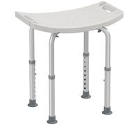 HOMCOM Height Adjustable Shower Stool, Aluminium Shower Chair, Non-Slip Bath Stool for Elderly, Disabled, Seniors, Pregnant White