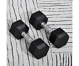 Homcom Hex Dumbbell Rubber Weights Set 2 x 6 kg