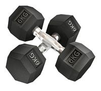 HOMCOM Hex Dumbbells Set Rubber Dumbbells Weight Lifting Equipment Fitness Home Gym Aosom UK