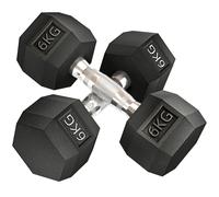 HOMCOM Hexagonal Dumbbells Kit Weight Lifting Exercise for Home Fitness 2x6kg