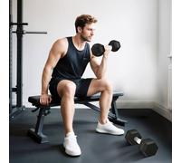 Homcom Hexagonal Dumbbells Kit Weight Lifting Exercise For Home Fitness 2X6Kg In Black Black