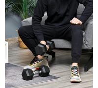 HOMCOM Hexagonal Dumbbells Kit Weight Lifting Exercise for Home Fitness 2x8kg