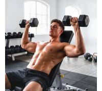 HOMCOM Hexagonal Dumbbells Kit Weight Lifting Exercise for Home Fitness 2x8kg in Black | Size: Standard HOMCOM Black Standard