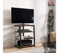 HiFi Rack Stand w/ 4-Tier Record Player Stand, Rustic Brown HOMCOM Brown One Size