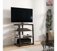 HiFi Rack Stand w/ 4-Tier Record Player Stand, Rustic Brown HOMCOM Brown One Size