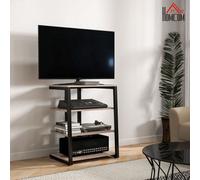 Homcom Hifi Rack Stand W/ Power Strip Rack 4-Tier Record Player Stand Grey