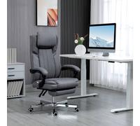 Homcom High Back Computer Desk Chair With Adjustable Headrest Footrest In Dark Grey Dark Grey One Size