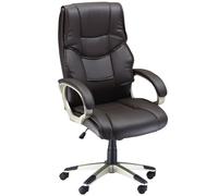 HOMCOM Faux Leather Home Office Chair, Computer Desk Chair with Adjustable Height Rocking Function, Armrests, Brown Aosom UK