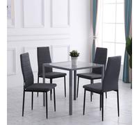 HOMCOM Dining Chairs Upholstered Fabric Accent Chairs with Metal Legs - Set of 4 | TJ Hughes