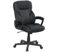 HOMCOM High Back Executive Office Chair with Adjustable Height Arms Black