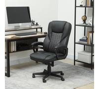 HOMCOM High Back Executive Office Chair with Adjustable Height Arms Black | TJ Hughes